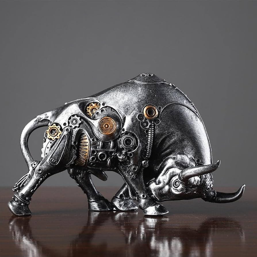 Amazon.co.jp: PSVOD デスクトップ 動物 置物 樹脂 機械式 雄牛